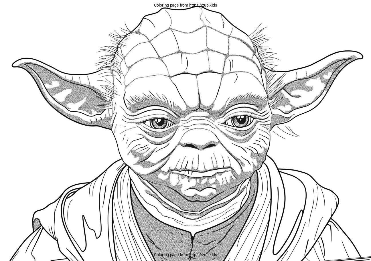 Yoda coloring page from zup.kids